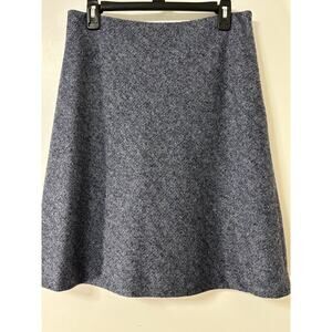 Brooks Brothers Wool Blend Herringbone A-Line Skirt Blue White Size 10 Career